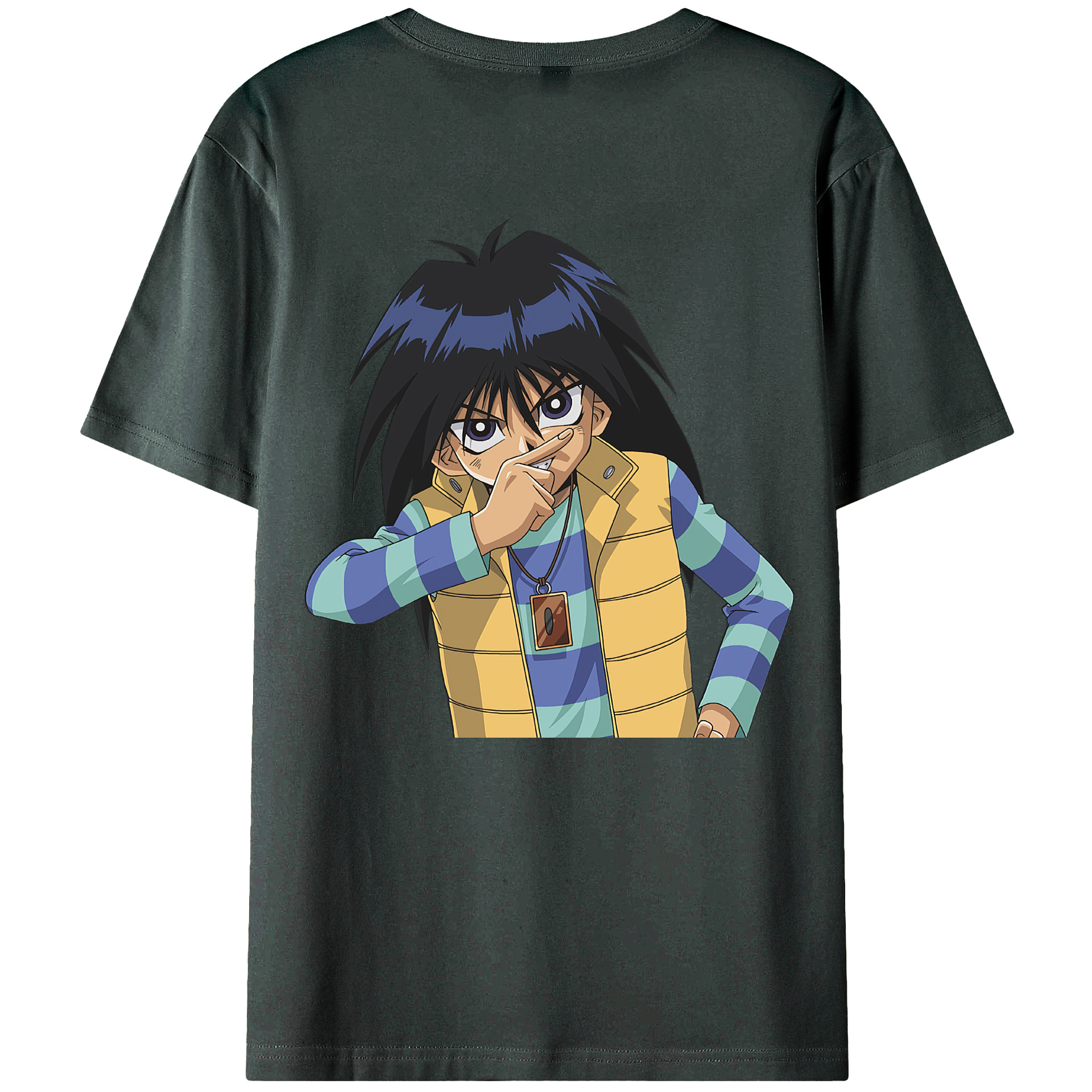 （画像用） 遊☆戯☆王 Yu-Gi-Oh! 綿100％ メンズ半袖Tシャツ（バックプリント） 通気性